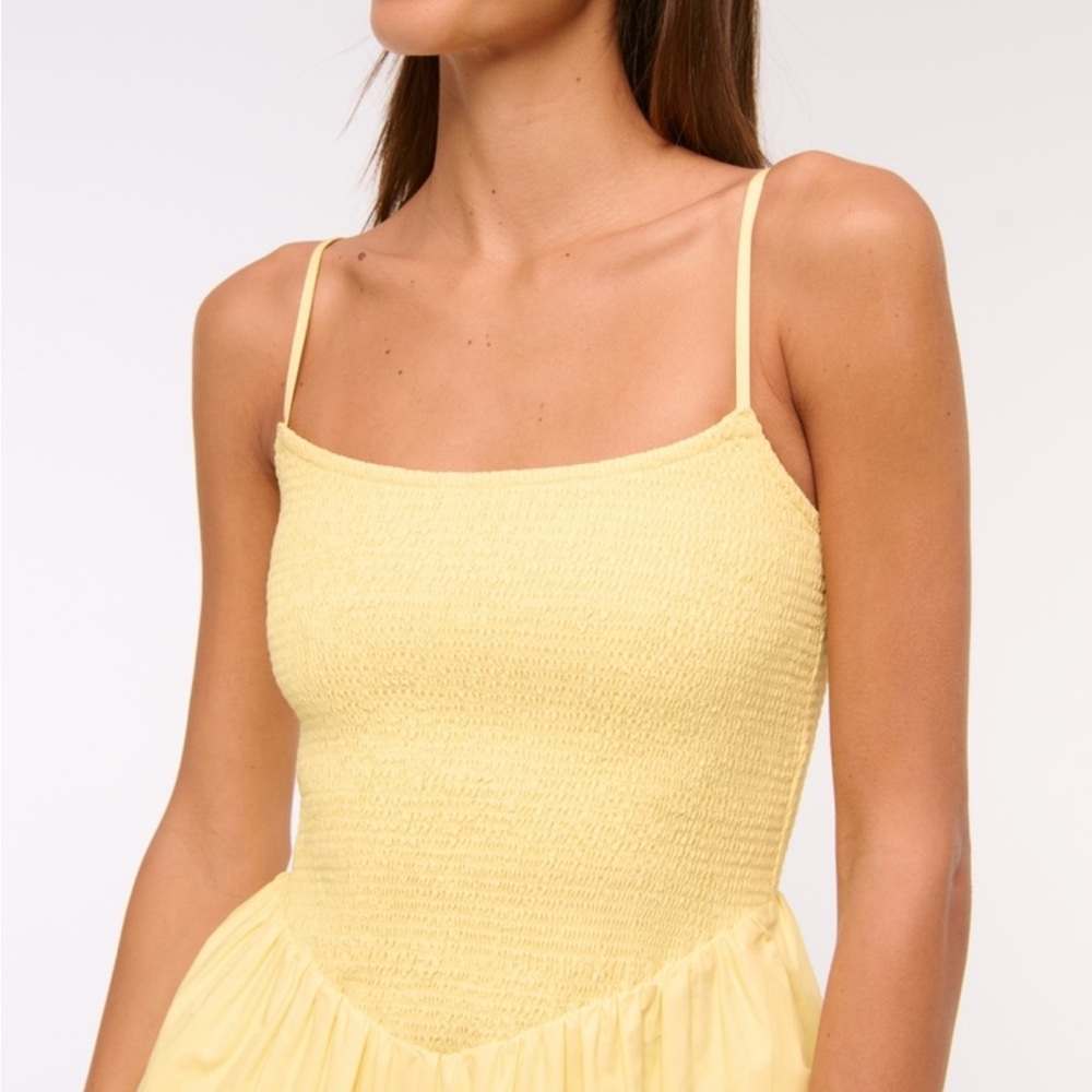 Abercrombie Dipped Waste Smocked Mini Dress - Picture 4 of 9